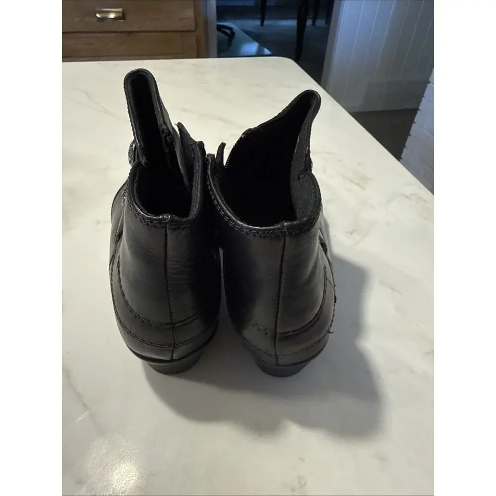 Earth Origins Black Comfort Booties Womens 8 Side Zip Cushioned